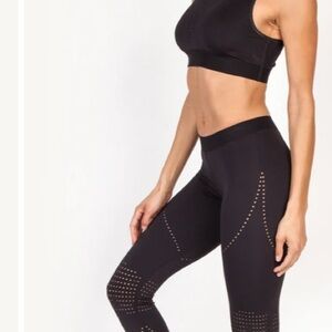 * UltraCor black eyelet leggings crop size XS